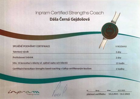 Dáša certificate Inoram